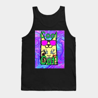 hipster rocker cool cat 7 Tank Top